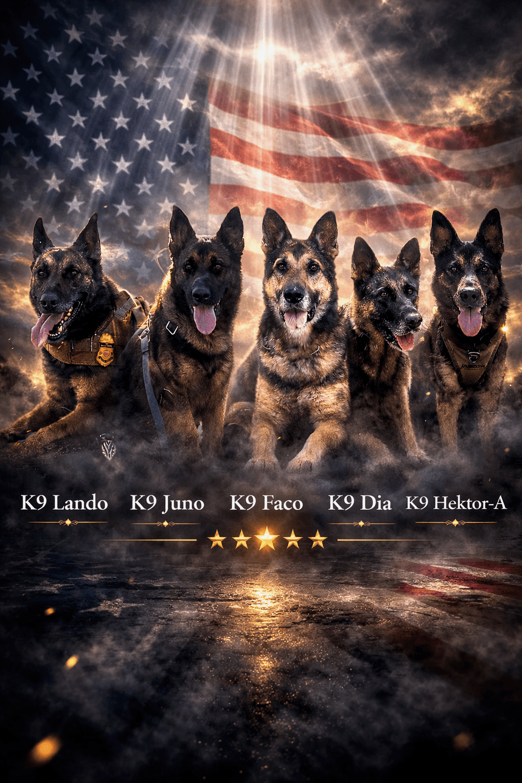 K9 Memorial - Lando, Juno, Faco, Dia, Hektor-A
